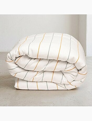 Housse de couette en coton, fils en relief teints, tissu texturé. Sans taies.