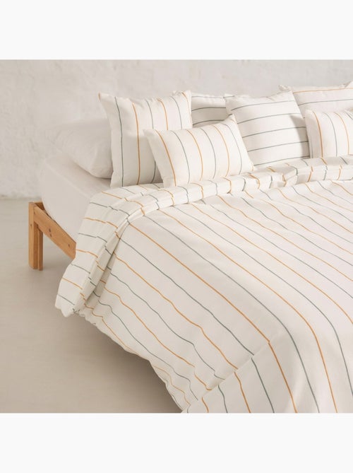 Housse de couette en coton, fils en relief teints, tissu texturé. Sans taies. - Kiabi Housse de couette en coton, fils en relief teints, tissu texturé. Sans taies. - Kiabi