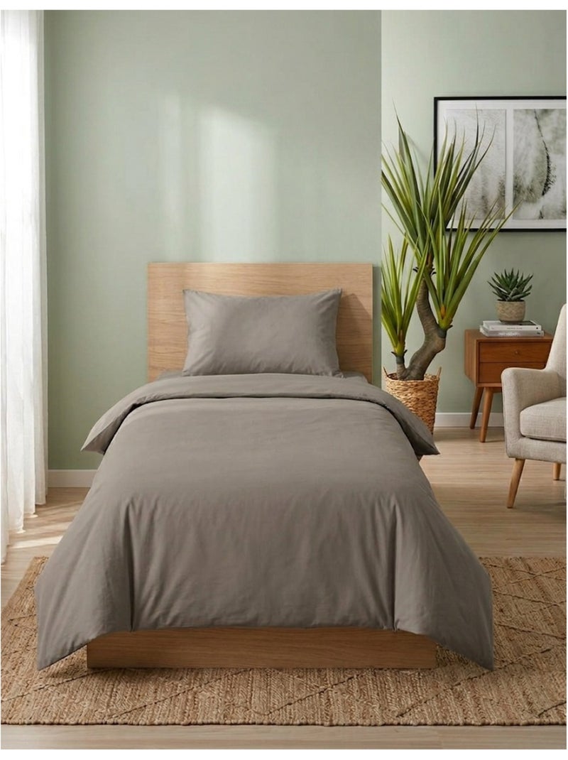 Housse de couette en coton uni Edenne Beige clair - Kiabi