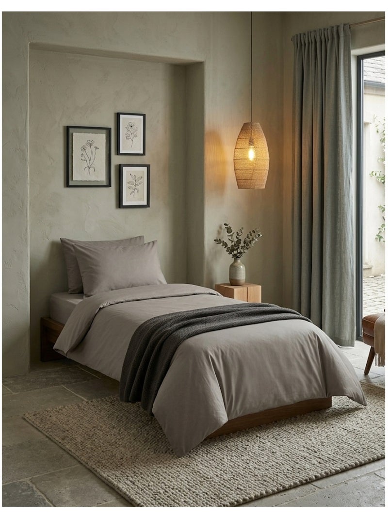 Housse de couette en coton uni Edenne Beige clair - Kiabi