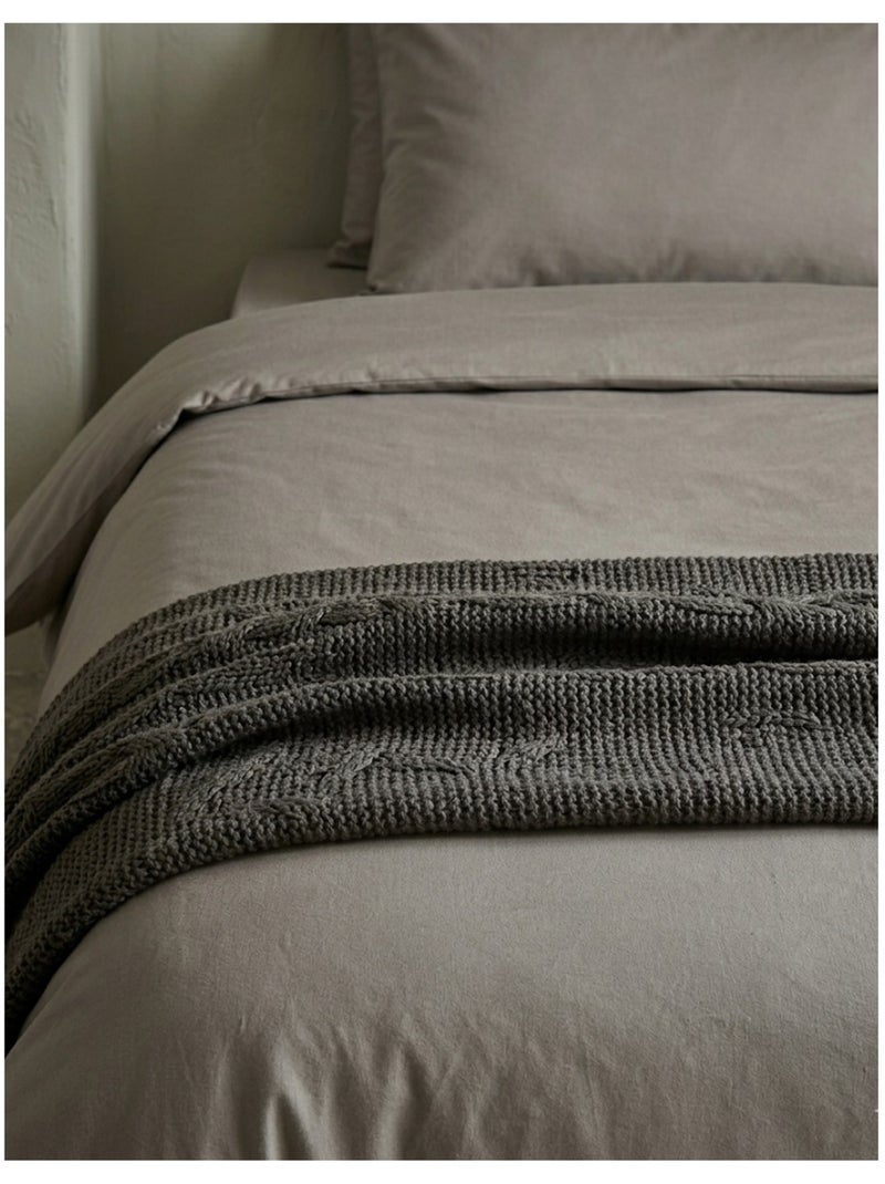 Housse de couette en coton uni Edenne Beige clair - Kiabi