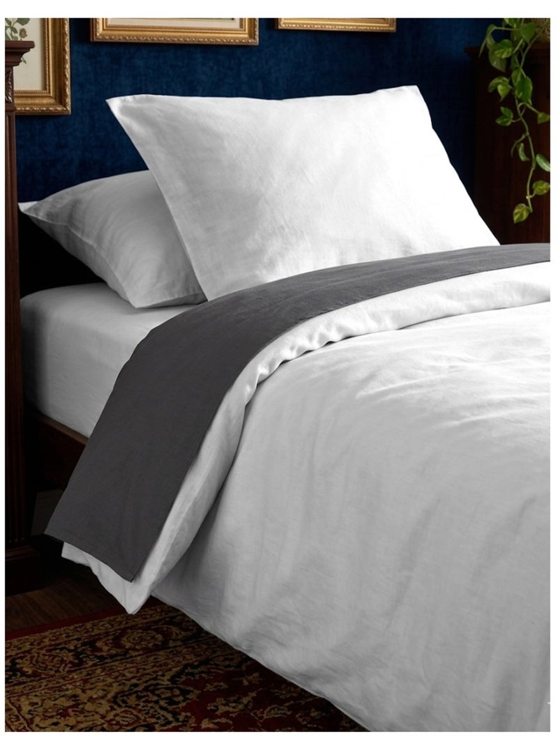 Housse de couette en coton uni Edenne Blanc - Kiabi