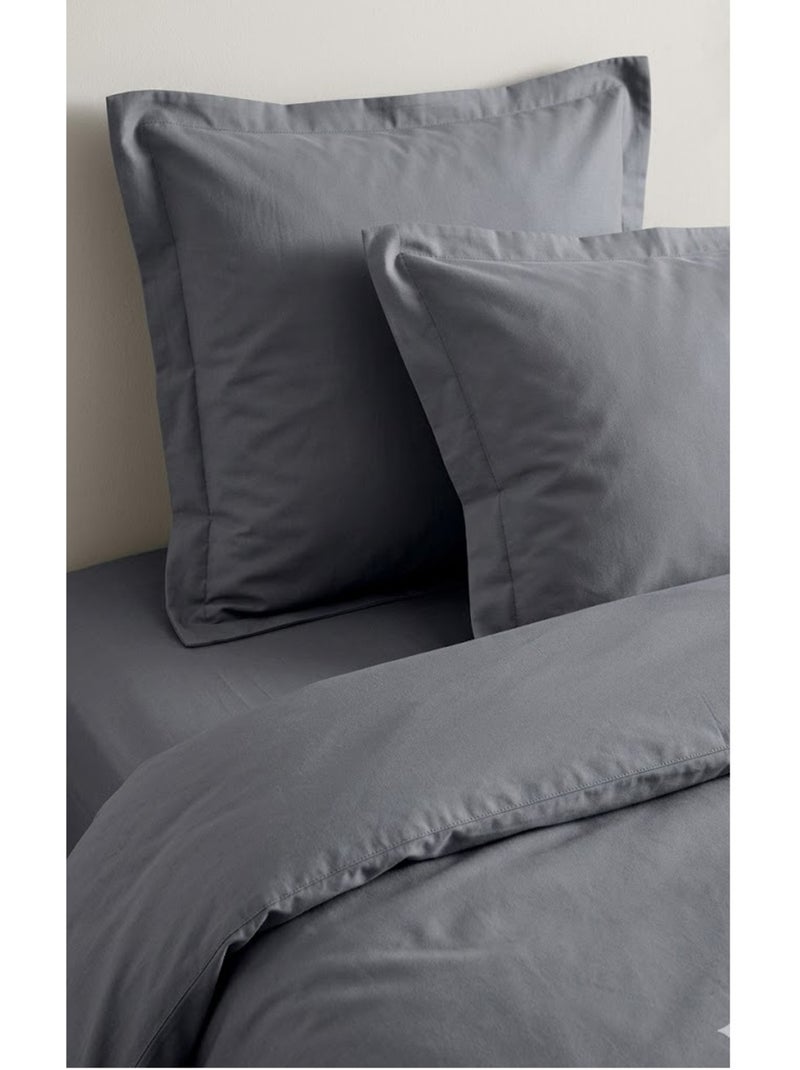 Housse de couette en coton uni Edenne Gris souris - Kiabi