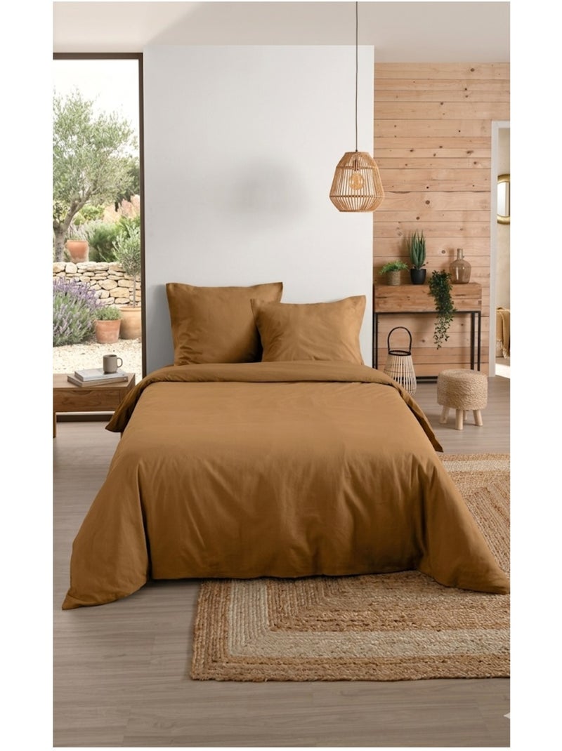 Housse de couette en coton uni Edenne Jaune - Kiabi