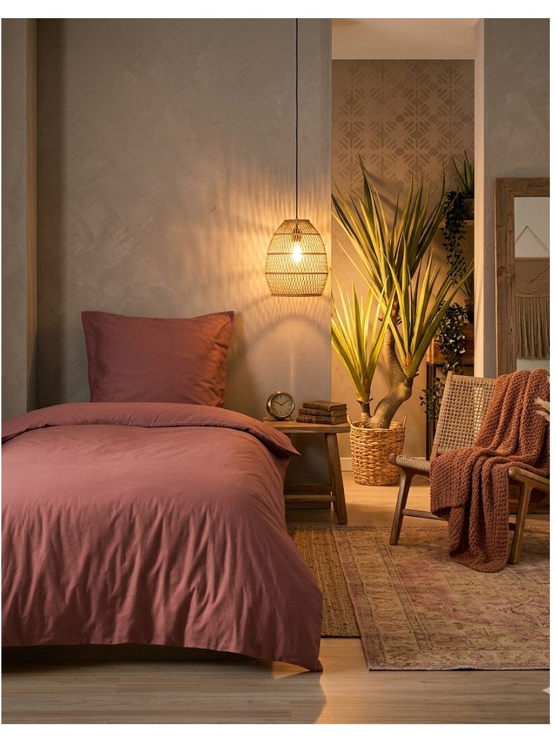 Housse de couette en coton uni Edenne Rouge - Kiabi