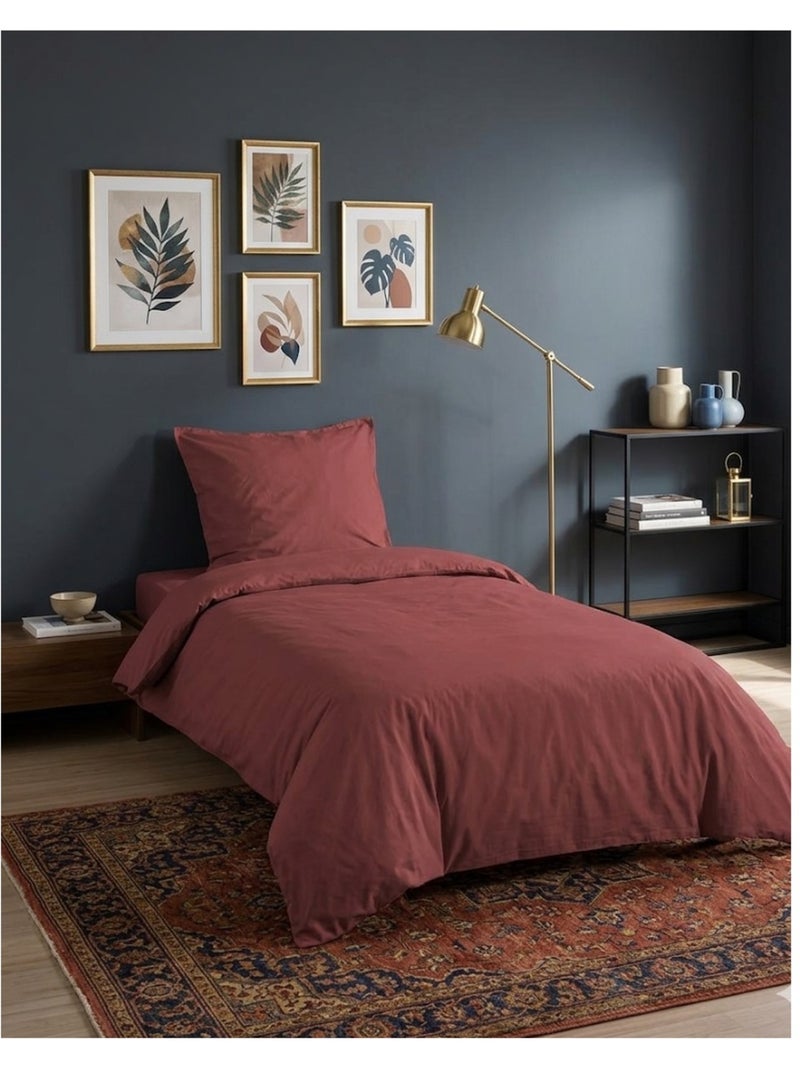 Housse de couette en coton uni Edenne Rouge - Kiabi