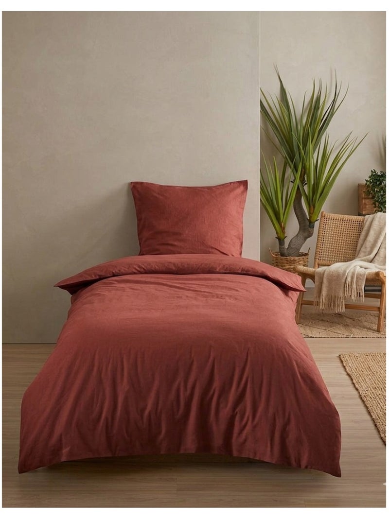 Housse de couette en coton uni Edenne Rouge - Kiabi