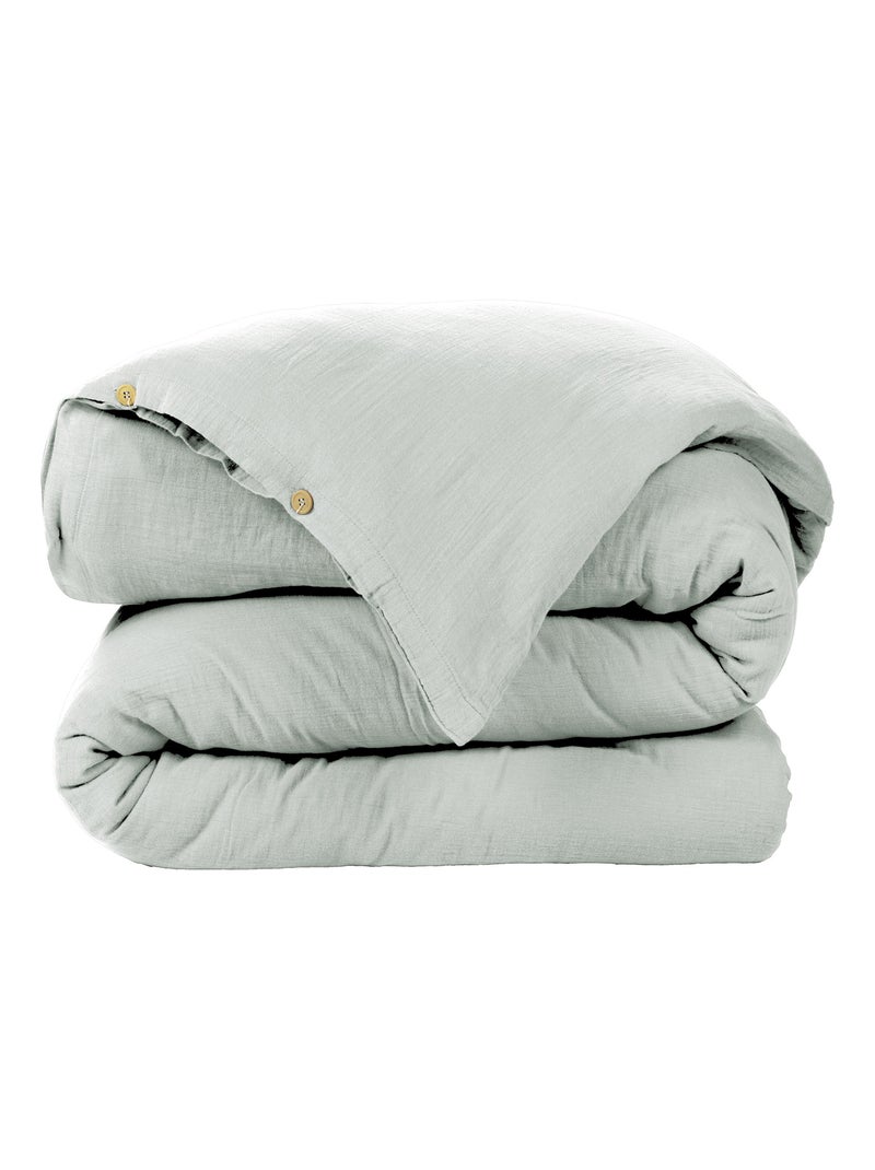 Housse de couette en double Gaze de coton Bleu clair - Kiabi