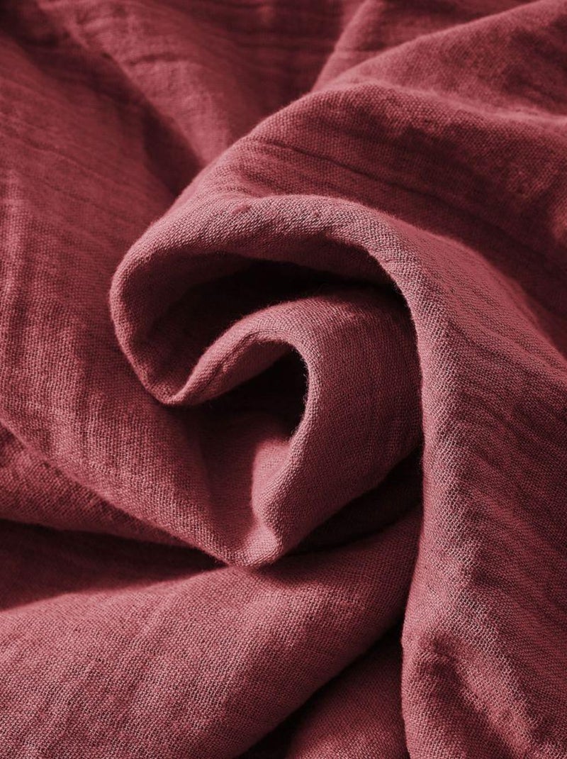 Housse de couette en double Gaze de coton Bordeaux - Kiabi