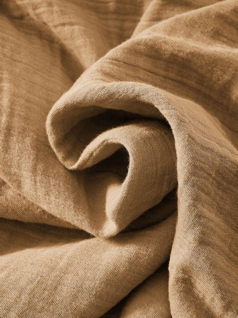 Housse de couette en double Gaze de coton Camel - Kiabi