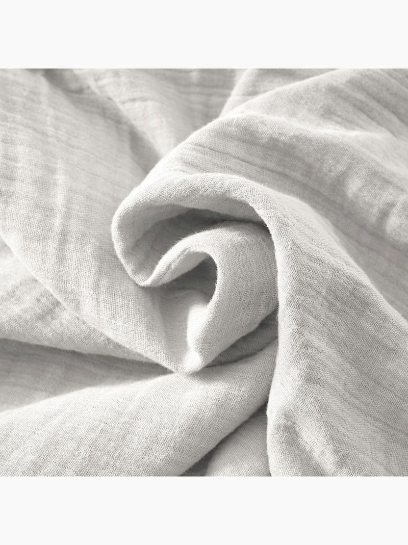 Housse de couette en double Gaze de coton Gris clair - Kiabi