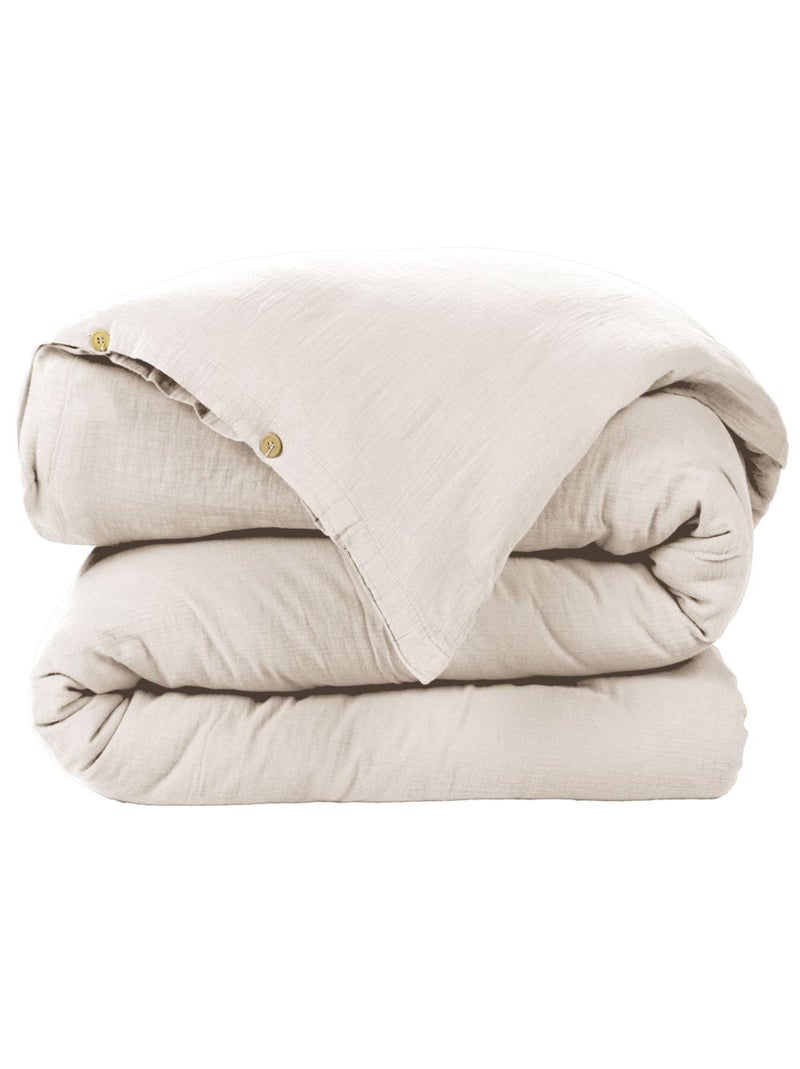 Housse de couette en double Gaze de coton Marron clair - Kiabi