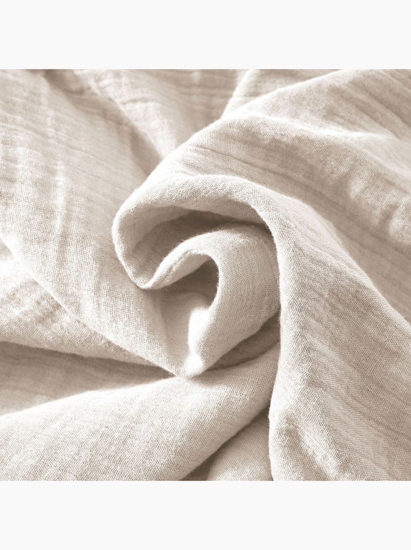 Housse de couette en double Gaze de coton Marron clair - Kiabi