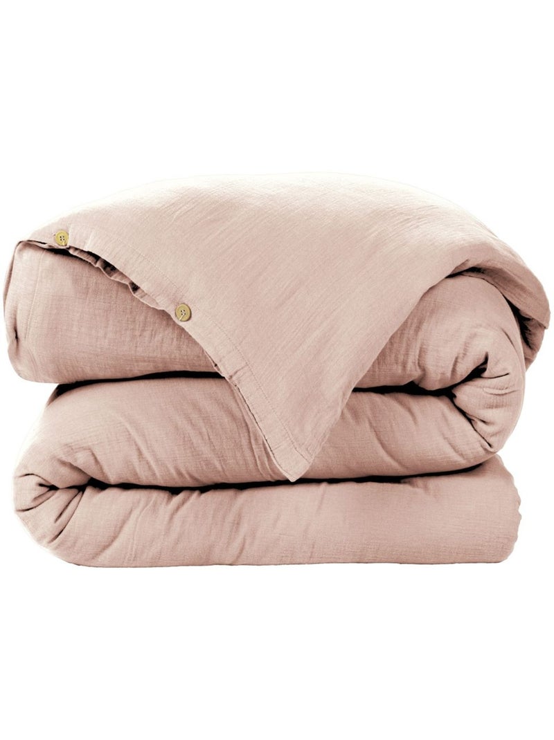 Housse de couette en double Gaze de coton Rose clair - Kiabi