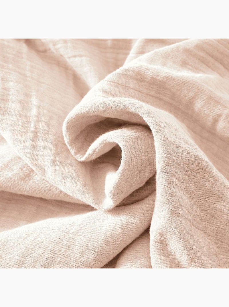 Housse de couette en double Gaze de coton Rose clair - Kiabi