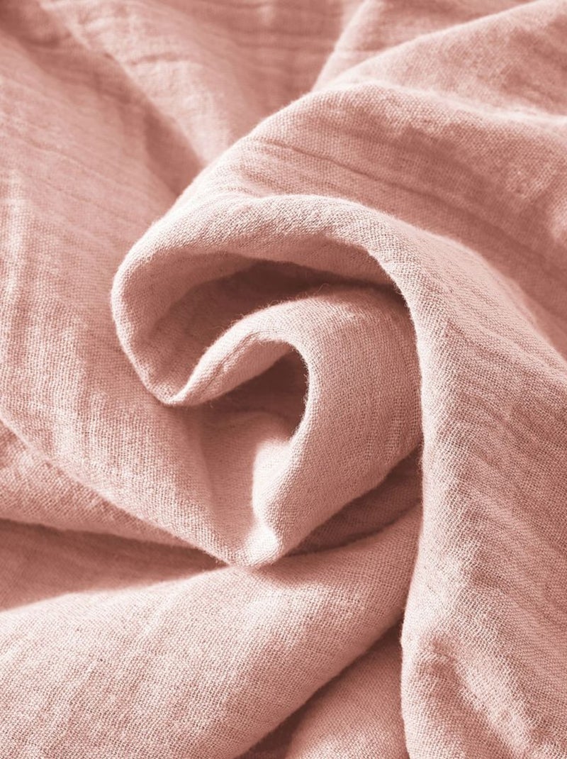 Housse de couette en double Gaze de coton Rose foncé - Kiabi