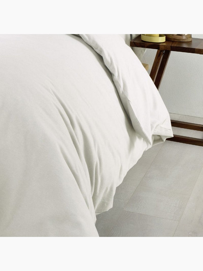 Housse de couette en Flanelle de Coton Blanc - Kiabi