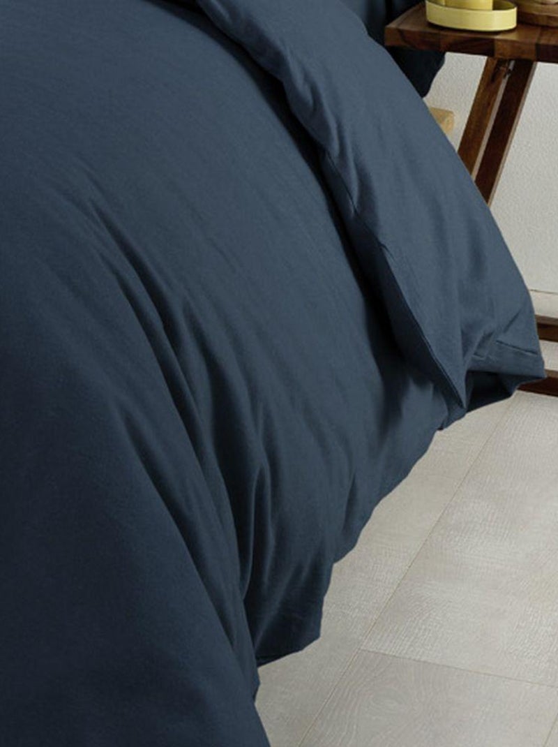Housse de couette en Flanelle de Coton Bleu nuit - Kiabi