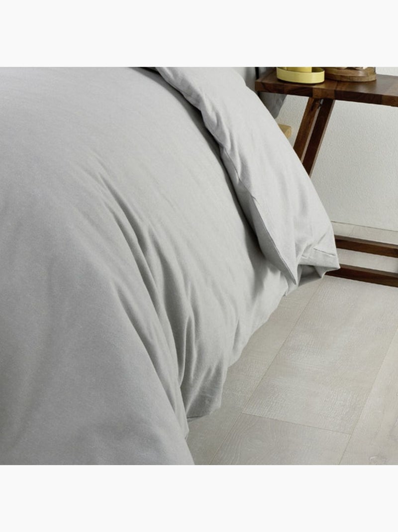 Housse de couette en Flanelle de Coton Gris clair - Kiabi