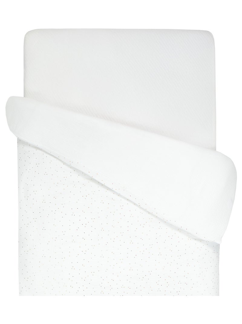 Housse de couette en gaze de coton, Jeanne SEVIRA KIDS Blanc Doré - Kiabi