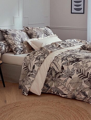 Housse de couette en percale aux impressions noires