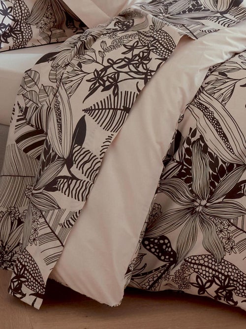 Housse de couette en percale aux impressions noires - Kiabi