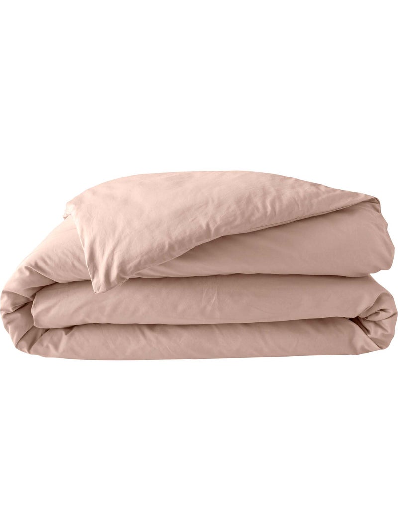 Housse de Couette en Percale de Coton - Douceur et Élégance Nude - Kiabi