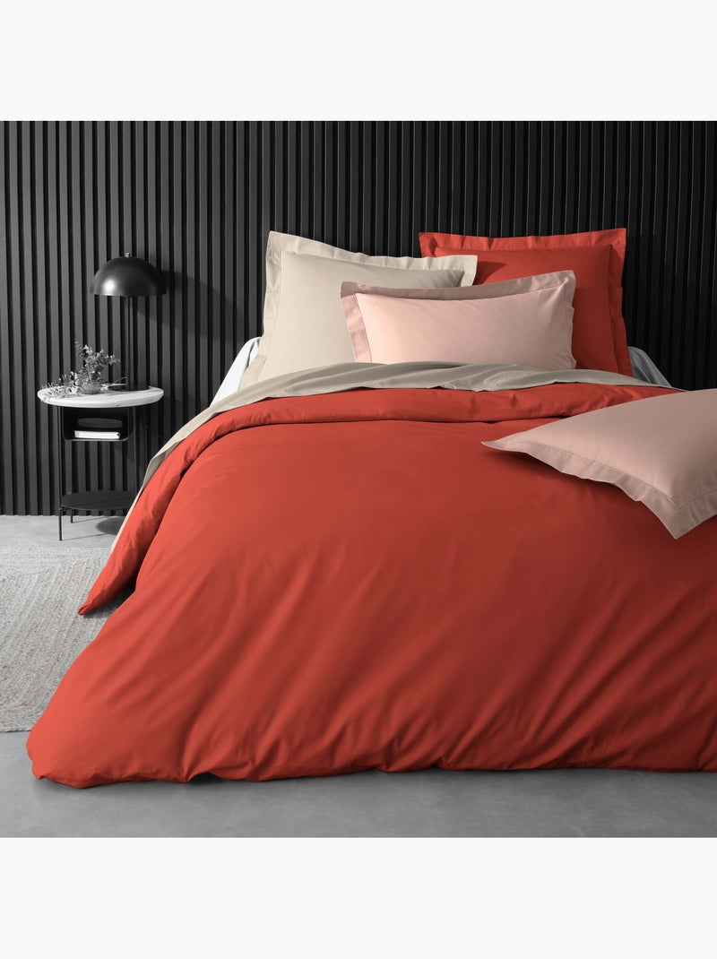 Housse de Couette en Percale de Coton - Douceur et Élégance Tomette - Kiabi
