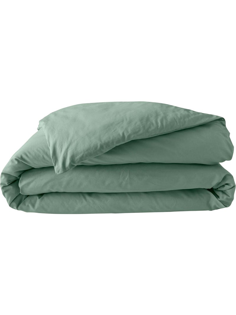 Housse de Couette en Percale de Coton - Douceur et Élégance Vert tilleul - Kiabi