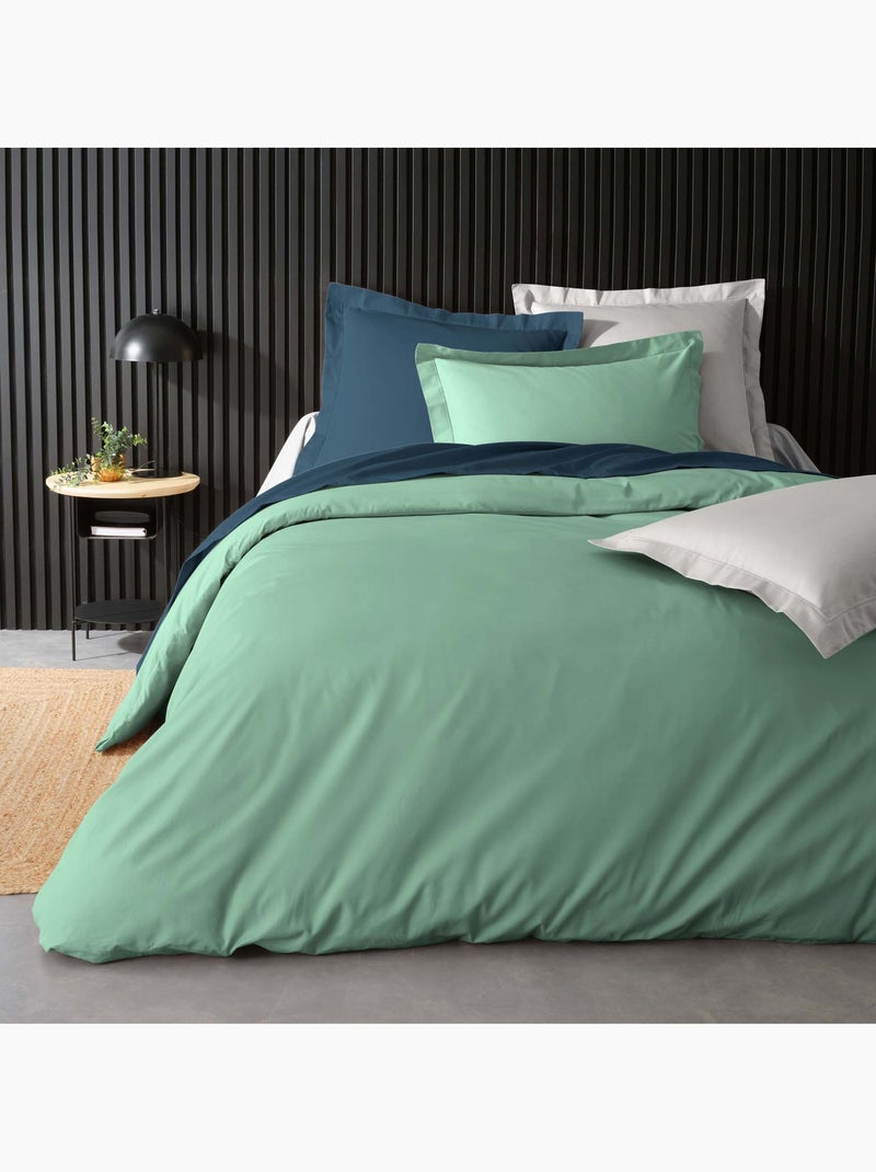 Housse de Couette en Percale de Coton - Douceur et Élégance Vert tilleul - Kiabi