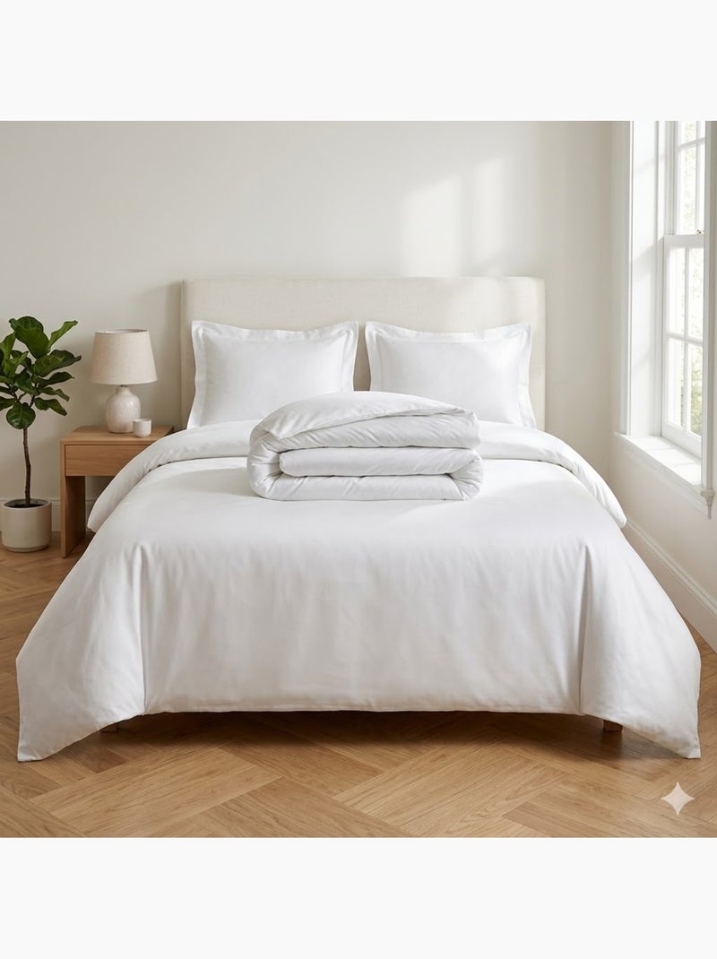Housse de couette en percale de coton Blanc - Kiabi