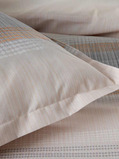 Housse de couette en percale de coton dégradé rayé - Kiabi