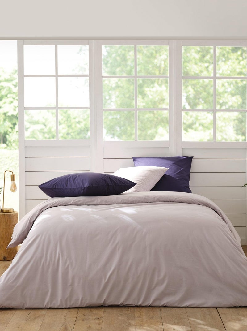 Housse de couette en percale de coton Gris clair - Kiabi