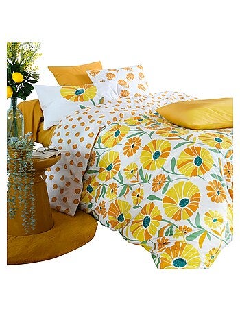 Housse de couette en percale de coton motif floral