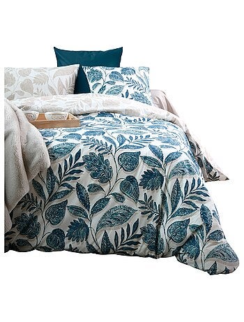 Housse de couette en percale de coton motif vegetal