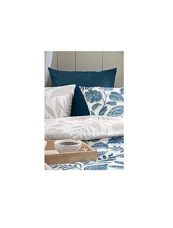 Housse de couette en percale de coton motif vegetal