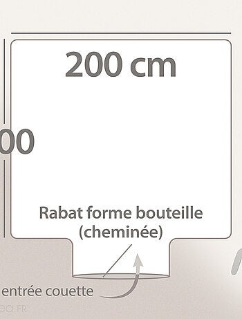 Housse de couette en percale de coton THOMAS bleu