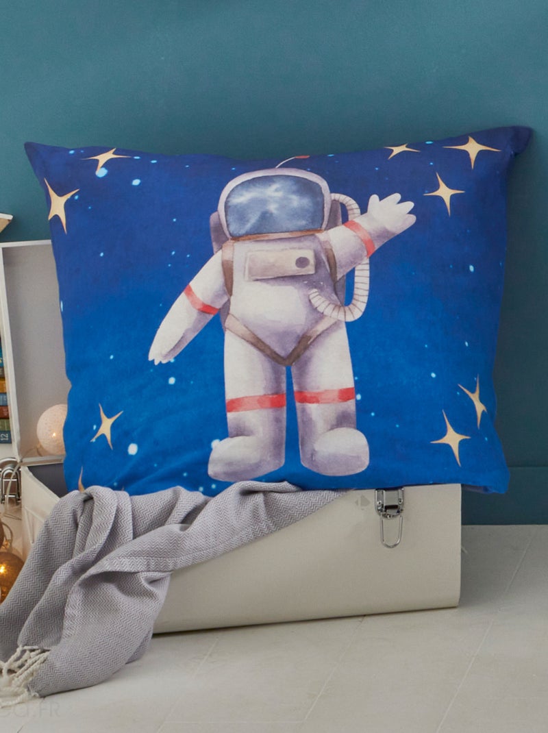 Housse de couette en percale de coton THOMAS bleu Bleu cobalt - Kiabi