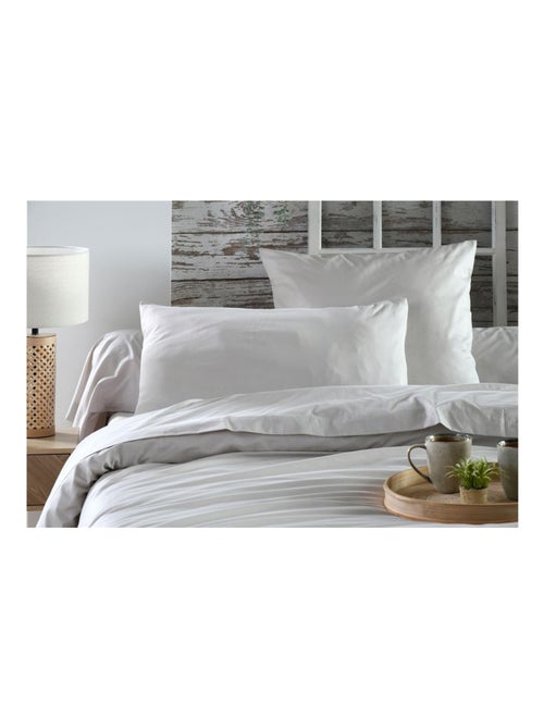 Housse de couette en percale de coton uni - Kiabi