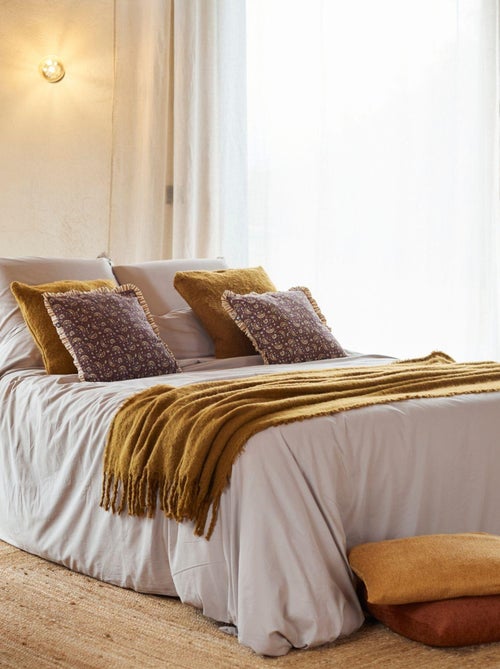 Housse de couette en percale de coton uni - Kiabi