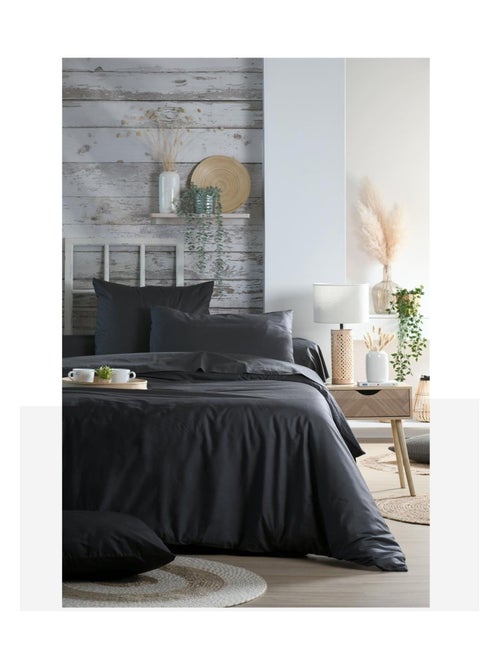 Housse de couette en percale de coton uni - Kiabi