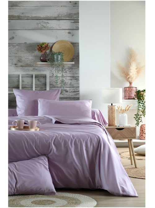 Housse de couette en percale de coton uni - Kiabi