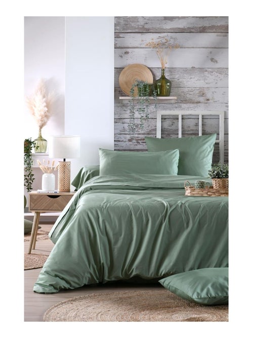 Housse de couette en percale de coton uni - Kiabi