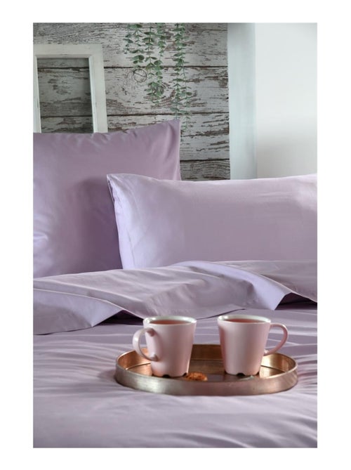 Housse de couette en percale de coton uni - Kiabi