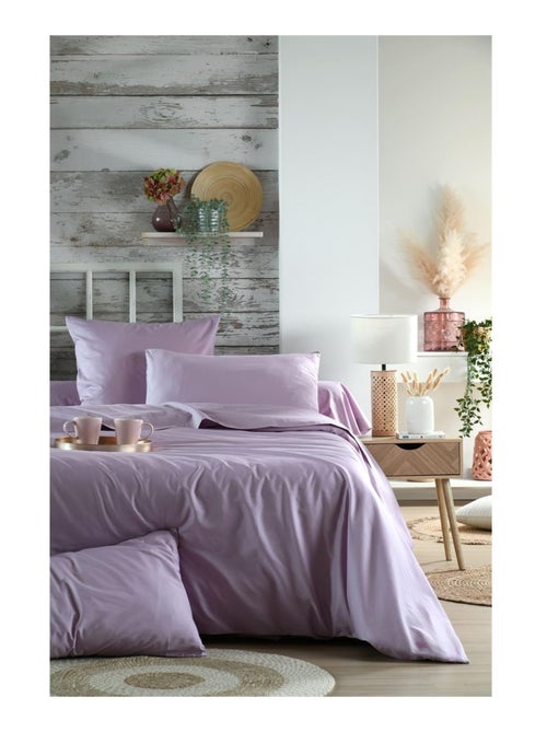 Housse de couette en percale de coton uni - Kiabi