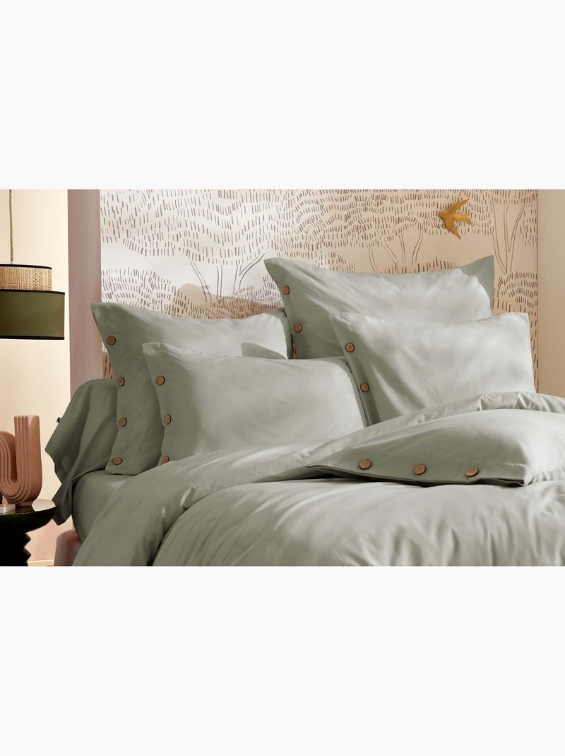 Housse de couette en percale Perrine Bleu céladon - Kiabi