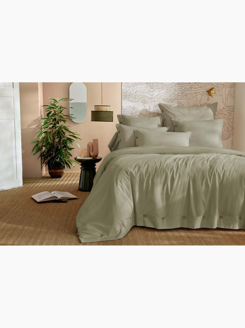 Housse de couette en percale Perrine Vert Sauge - Kiabi