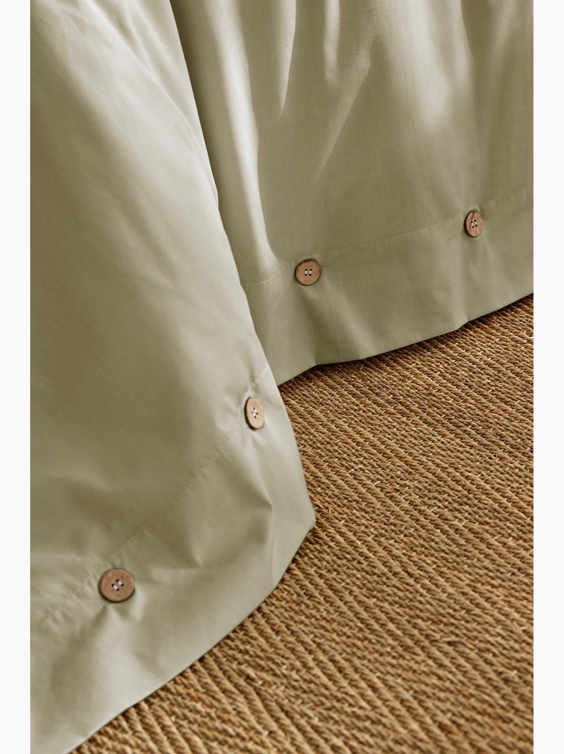 Housse de couette en percale Perrine Vert Sauge - Kiabi