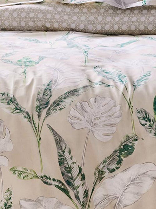 Housse de couette en satin aux impressions de cannage - Kiabi