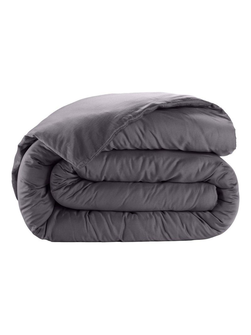 Housse de couette en Satin de Coton Gris foncé - Kiabi